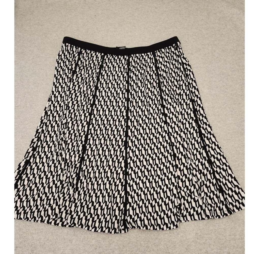 Ashley‎ Stewart Skirt Womens 2X Black White Geometric A Line Plus Size